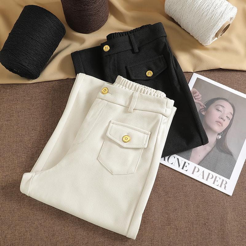 DIMANAF 2025 Autumn Winter Plus Size Women Pants Office Lady Long Pants Oversized Loose Casual Bottoms