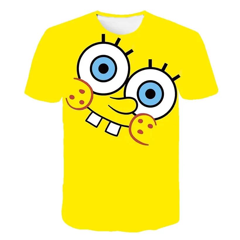 Summer SpongeBob SquarePants Role-playing Women's 3D Printed Casual Comfortable Breathable Sports Short Sleeved T-shirt