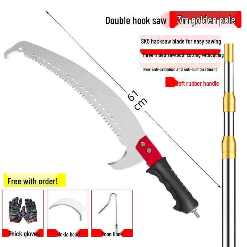 Telescopic Pole Saw: Long Reach Pruner for High Branches and Tree Cutting.