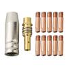 MB15 MIG Welding Nozzle M6 Tip Holder Kit Welding Contact Tip MIG Torch 0.8 X 25mm Copper M6 Shroud Contact Tips