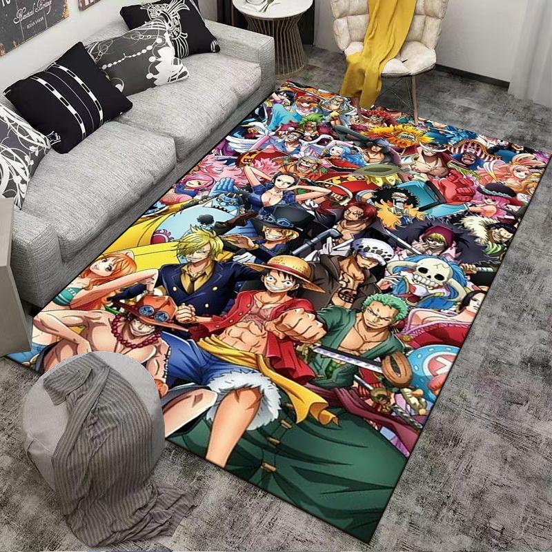 Colorful Anime Character Collage Pattern Carpet for Bedroom Decor Suitable for use as an anti-slip for living room bedroom sofas