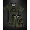 Mens MMA Training Shorts Set 3D Printed Breathable Quick-Dry Sportswear Lightweight Gym Combat Wear