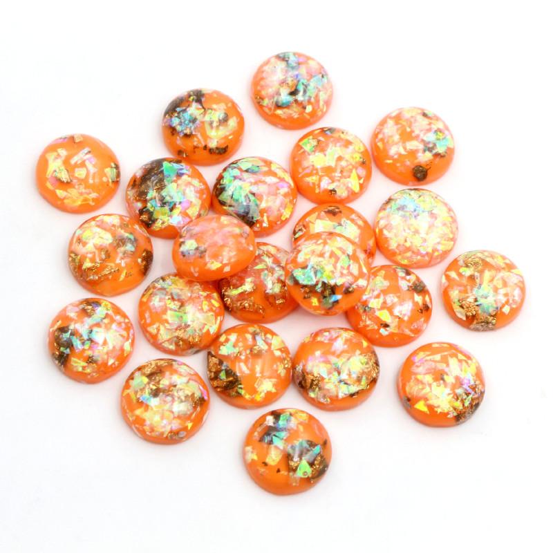40 Stück 8mm 10mm 12mm Runde Eingebettete Metallfolie Flache Rückseite Harz Cabochons Kuppel DIY Ohrringe Schmuckherstellung Zubehör Fundstücke