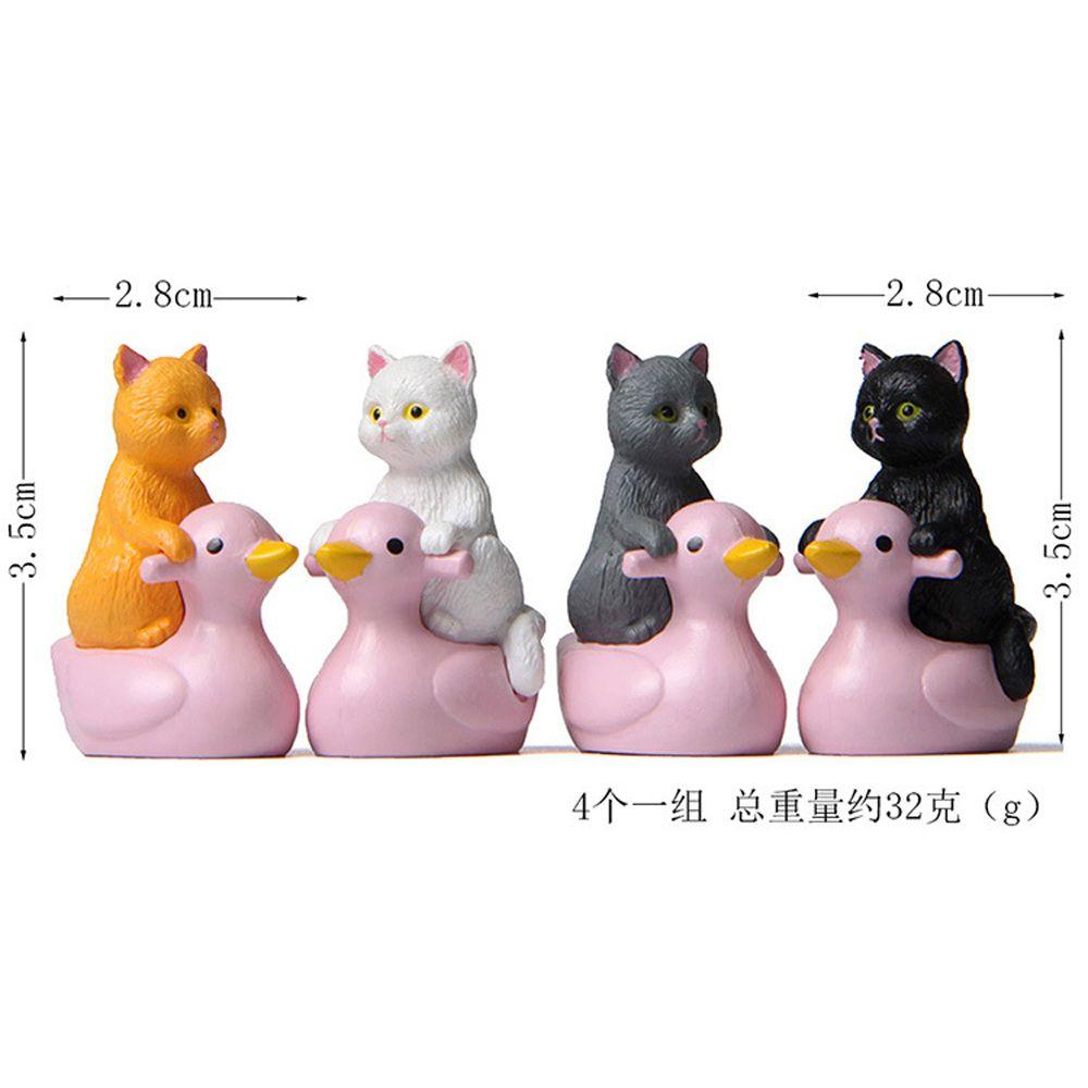 Игрушка Фигурка Моделирование Котенок Кошка Украшения Кошка Миниатюрная Сидящая Розовая Утка Кошка Маленькая Статуя