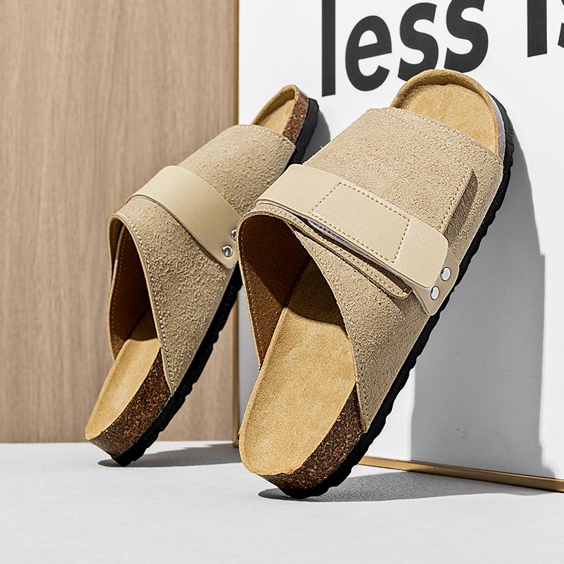 Mode Tofflor Herr Sommar Strandtofflor utomhus mode Sandaler Halkfria strandskor Herr Tofflor Platt Strand Semesterskor herr