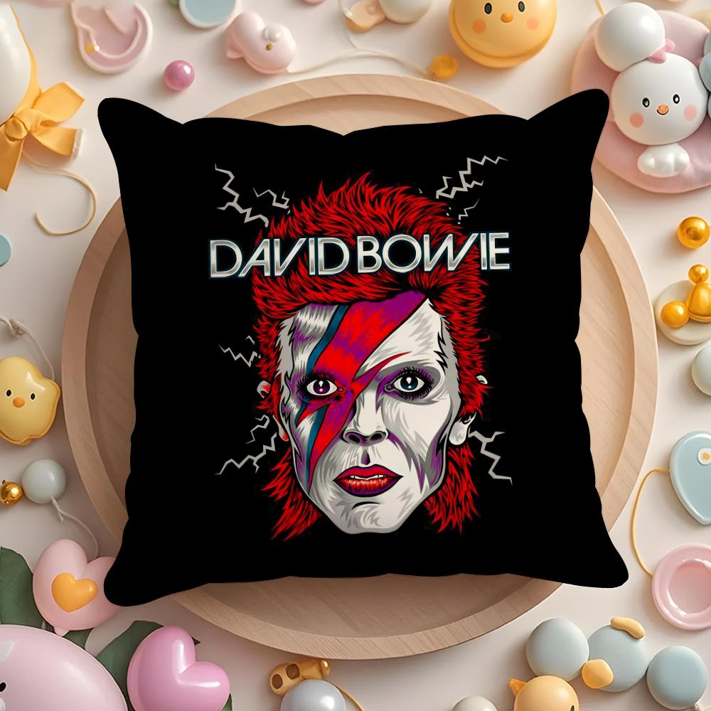 David B-Bowie Cushion Cover Short Plush Double-Sided Printing Home Machine Washable In Warm Winter Pillow Case