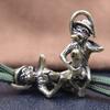 Retro Brass Naughty Monkey Tongue Out Knife Beads Playing Genitalia Penis Funny Paracord Bracelet DIY Accessory Lanyard Pendants
