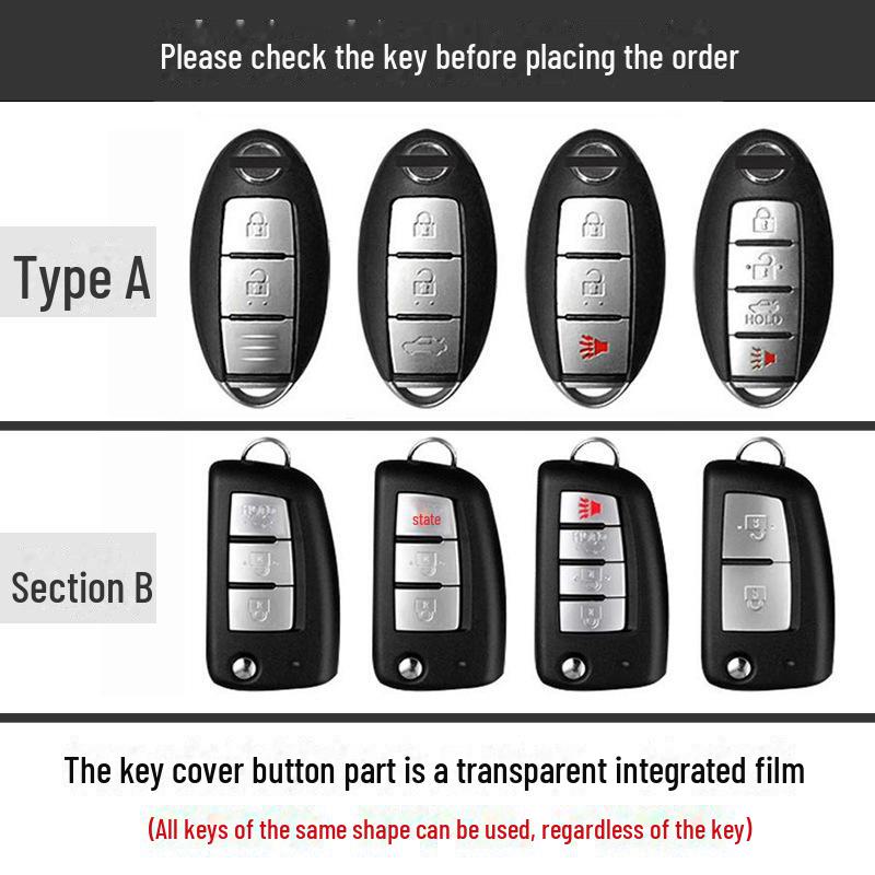 Wysokiej klasy obudowa pilota do samochodu Dongfeng Nissan Sylphy, Qijun, Teana, Qashqai, Tiida, Kicks.