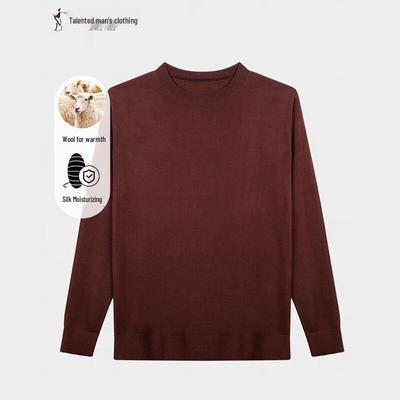 Men's Wool Blend Round Neck Knit Sweater