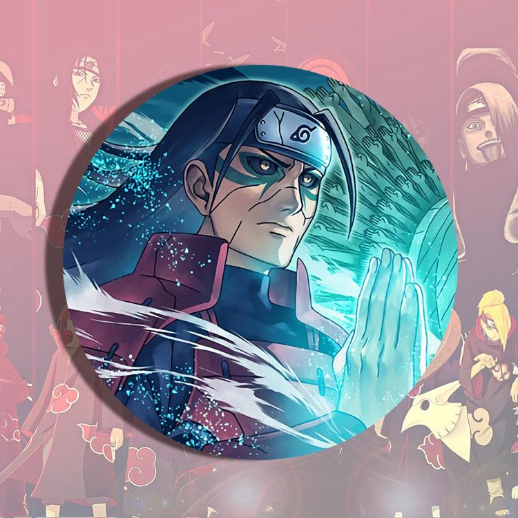 Sasuke Naruto Itachi Madara Kakashi Anime Badge Pin Metal Enamel Lapel Pin Cosplay Accessories Brooch Keychain Gift For Fans