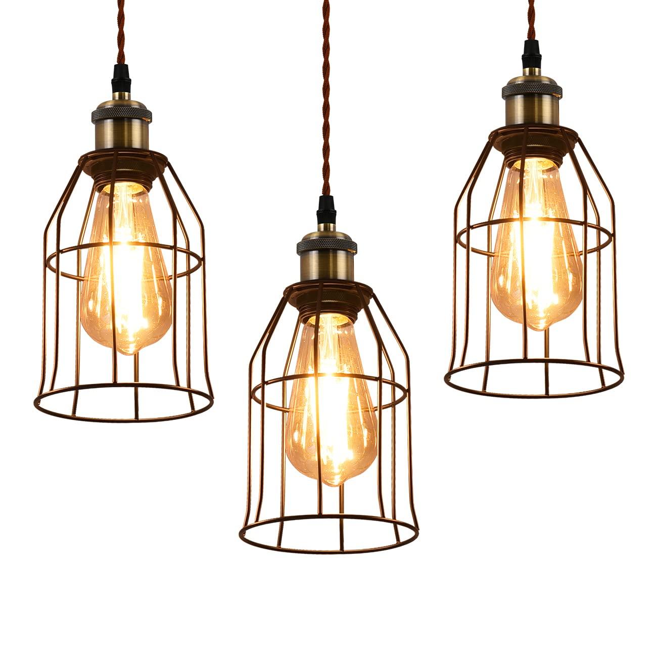 

LVWIT 3-Light Pendant Light, Duct Rail Type, E26 Base, Bulb Socket, Lighting Fixture for Wired Duct Rails, Ceiling Lighting, Hanging Light, 48cm