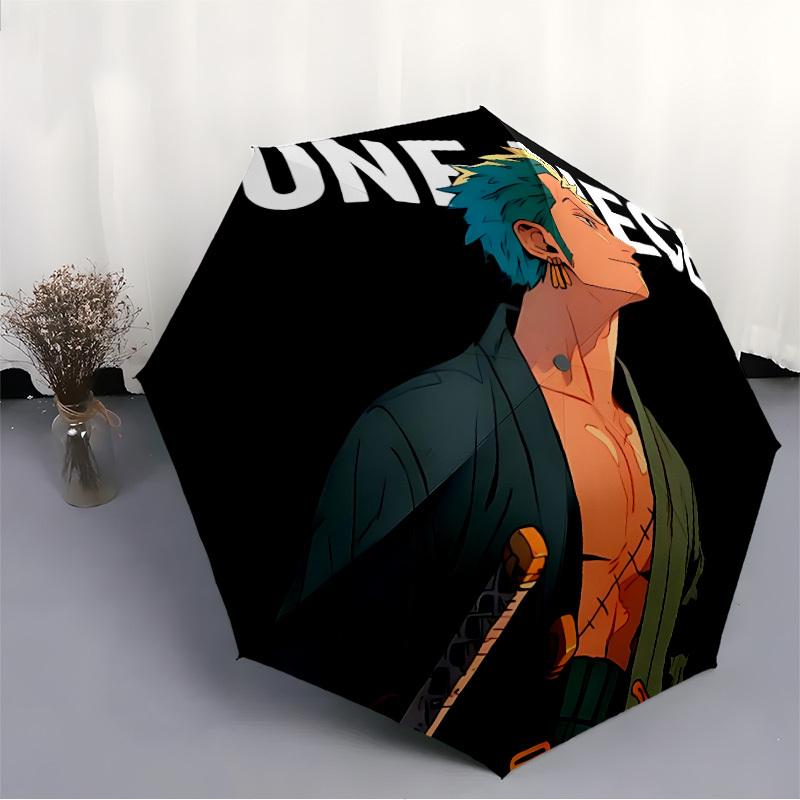 One Piece Zoro Automatic Folding Umbrella - Lightweight, Retractable Design with 8-Rib Durability, Perfect for Outdoor Adventures, Fashionab