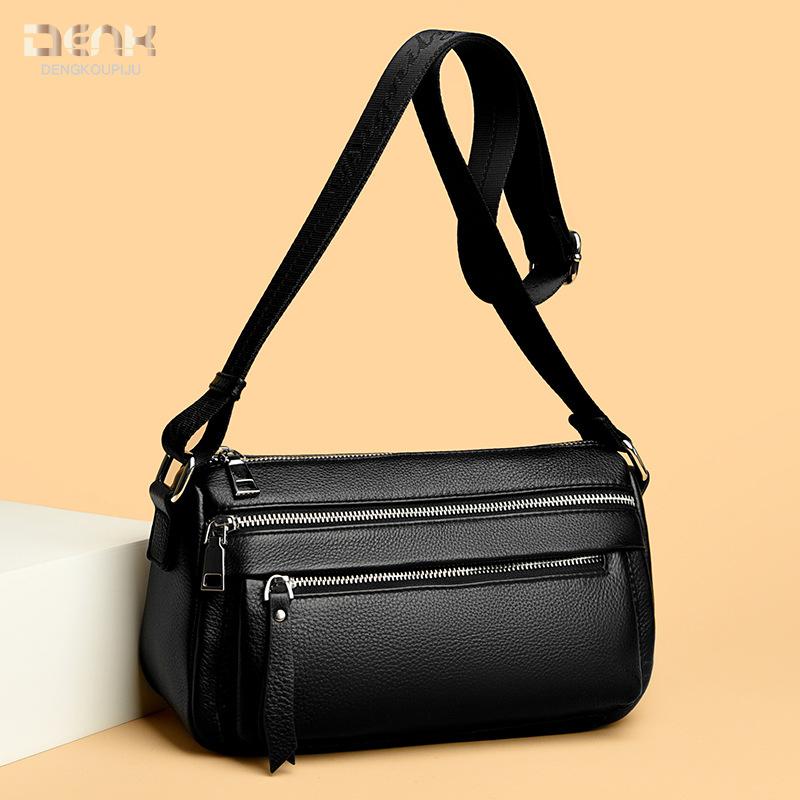 Genuine Leather Women's Bag Fashionable Casual Single-shoulder Crossbody Bag Cowhide Small Square Bag