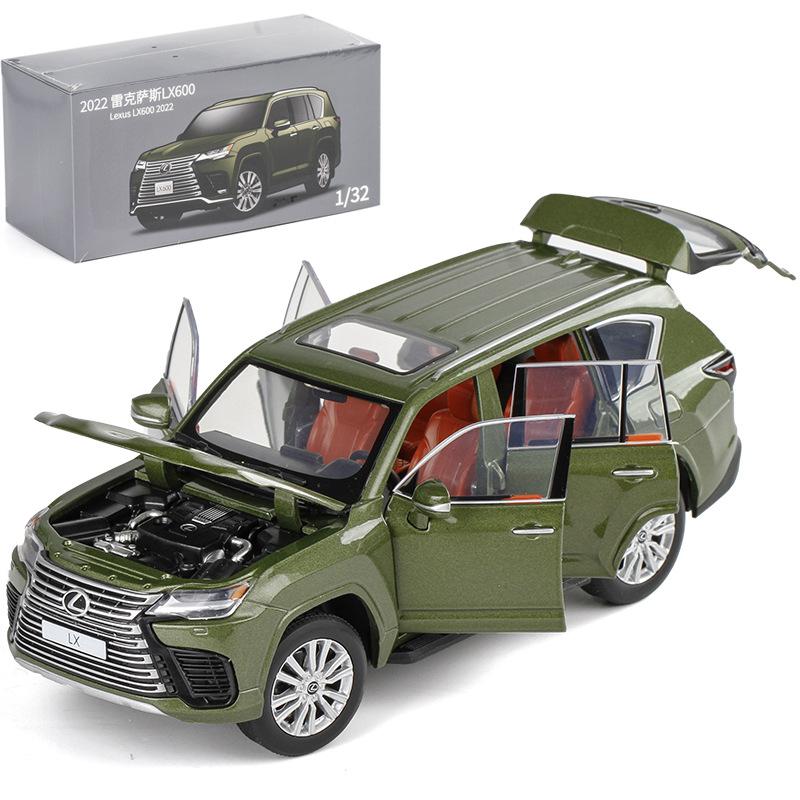 

1/32 LEXUS LX600 SUV Модель автомобиля из литого металла Внедорожники Моделирование модели автомобиля со световой коллекцией Детская игрушка в подарок зелёный