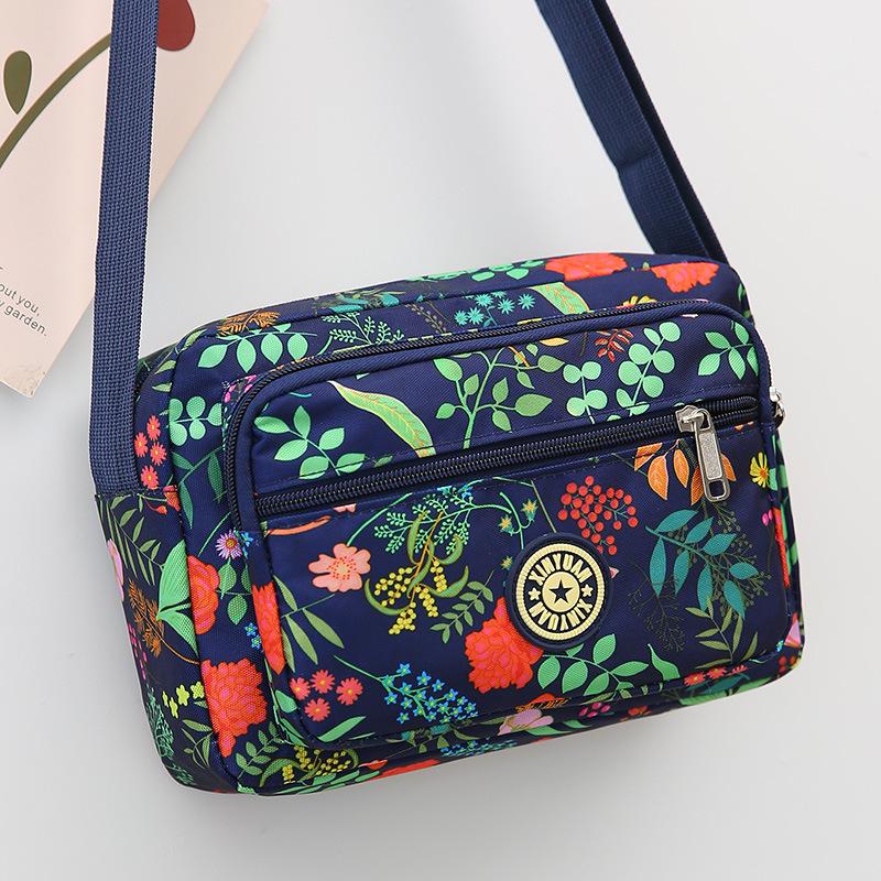 Floral Oxford Cloth Crossbody Bag for Women - Versatile Canvas Bag for Moms and Seniors