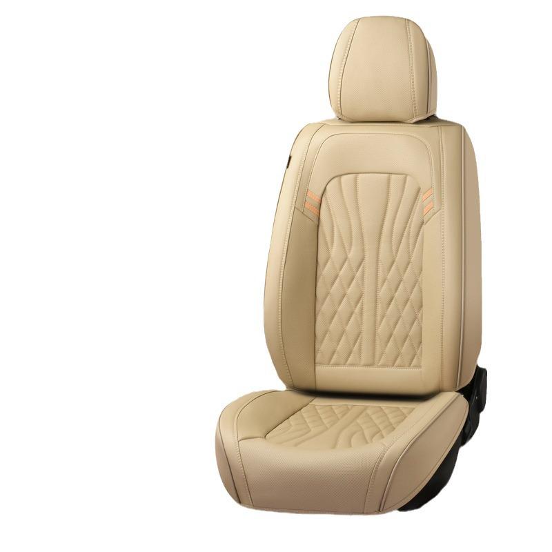All-Season Nappa Leather Car Seat Cushion - Breathable, Perforated Universal Cover