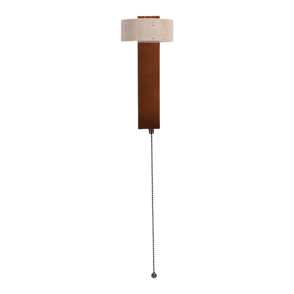LED Wall Sconce Oak Wood Travertine Stone Modern Rotatable Wall Light Fixture Art Decor for Entryway Hallway Bedroom Bathroom