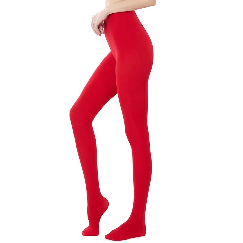 Kave Plus Size Winter Tights Women 80D Soft Solid Color Semi Opaque Footed Tights High Waist Womens Tights Large Size Pantyhose