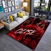 Soccer Star Area Rug, Michael Olise Bayern 17 Red Celebration Collage Signature Print, Football Fan Decor, Non-Slip Mat