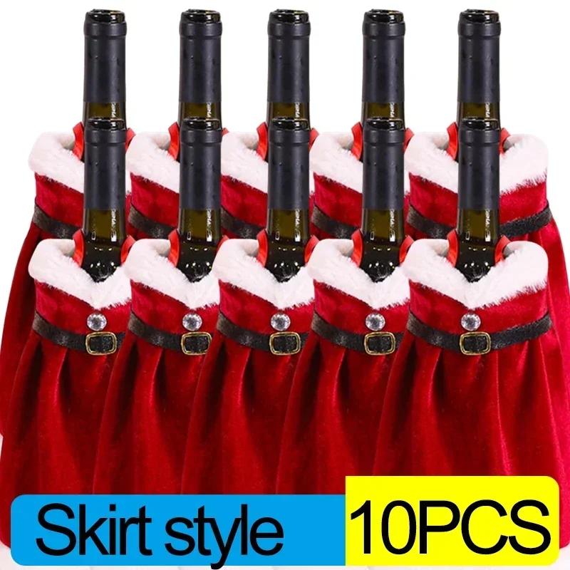 Christmas Wine Bottle Cover Merry Christmas Decor For Home 2026 Navidad Noel Natal Ornaments Xmas Gift Happy New Year Wholesale