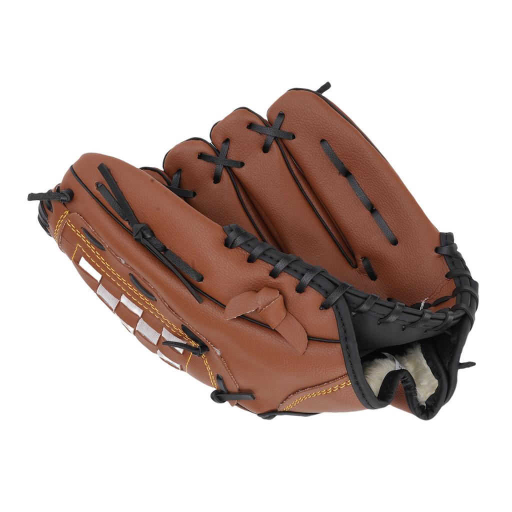 Sport Baseballhandschuh für Erwachsene Jugendliche Leder Atmungsaktiv Baseball Softballhandschuh für Training Braun 24.1cm 9.5in