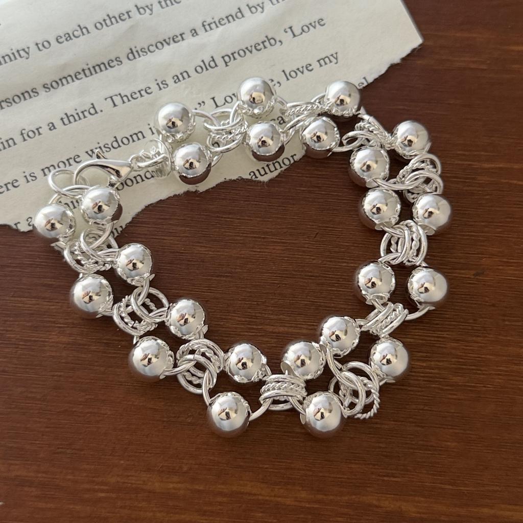 Xiaomi 100% Solid 925 Sterling Silver Metal Bracelet for Women Vintage Handmade Simple Mini Balls Bracelet Birthday Gift Party