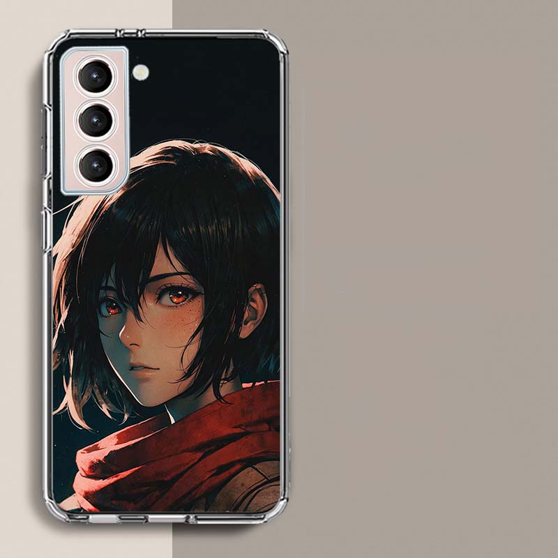 Character MIKASA Phone Case For Samsung Galaxy S25 Edge S24 S23 FE S21 S20 S10 Plus S22 S26 Ultra Cover Clear Cases TPU Capa She