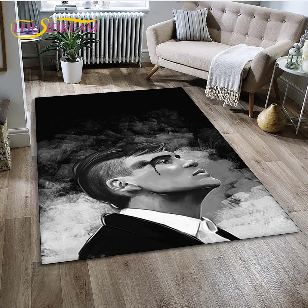 P-Peaky Blinders Tommy Shelby Area Rug,Carpet Rug for Home Living Room Children's Bedroom Sofa Doormat Decor,Non-slip Floor Mat