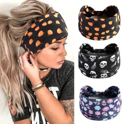Halloween e Natale Fascia Sportiva Elastica con Zucca Teschio Fantasma Fascia per Uomo e Donna