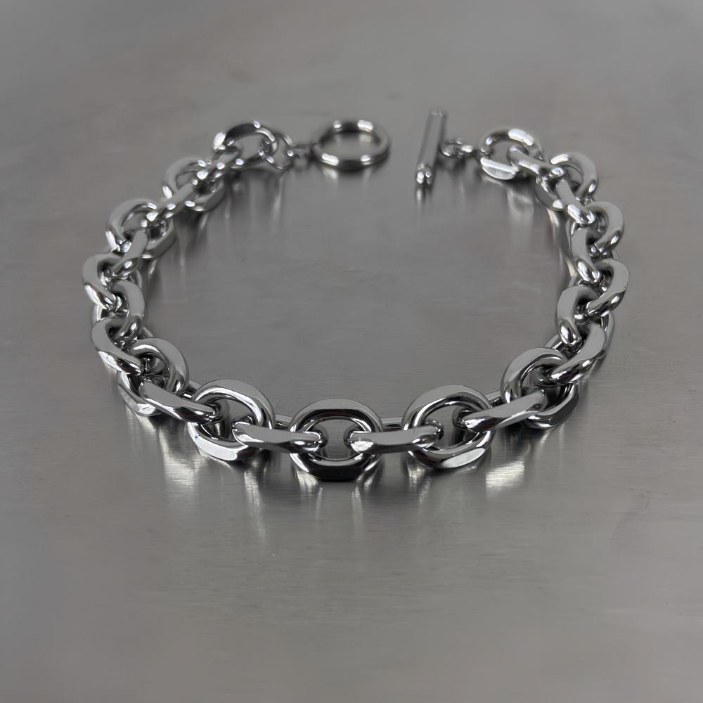 Simple Stainless Steel Men Bracelet INS Silver Color OT Buckle O-Circle Chain Bracelet Fashion Women Jewelry Fashion Accessories
