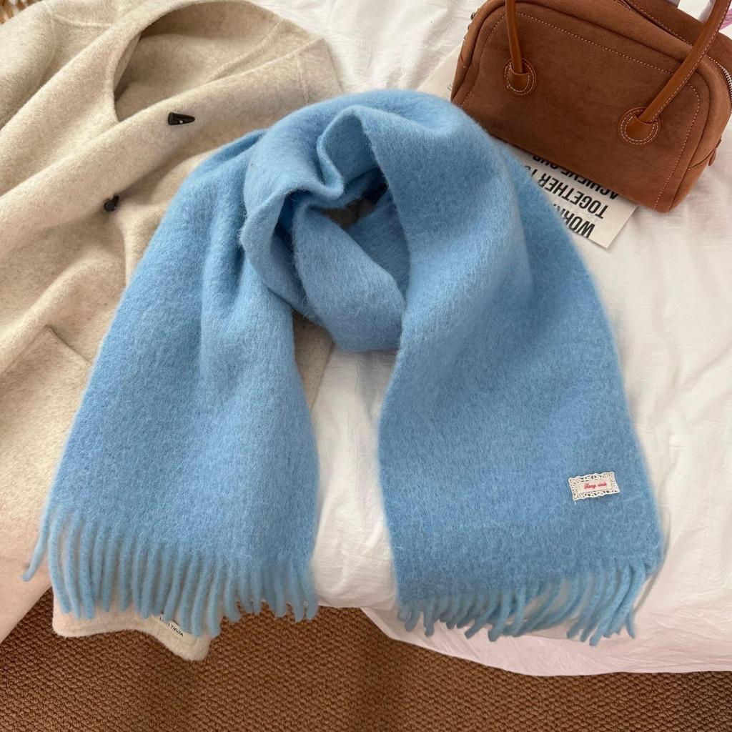 Morandi Color Wool Blend Scarf - Solid Color Series for Autumn/Winter