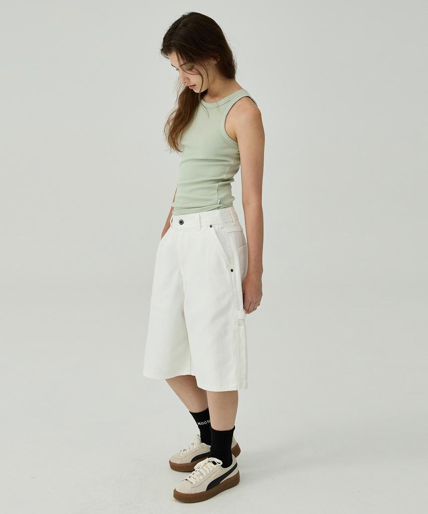 MAGOODGAN Sliver 3905 Soft Ribbed Sleeveless Olive Tee