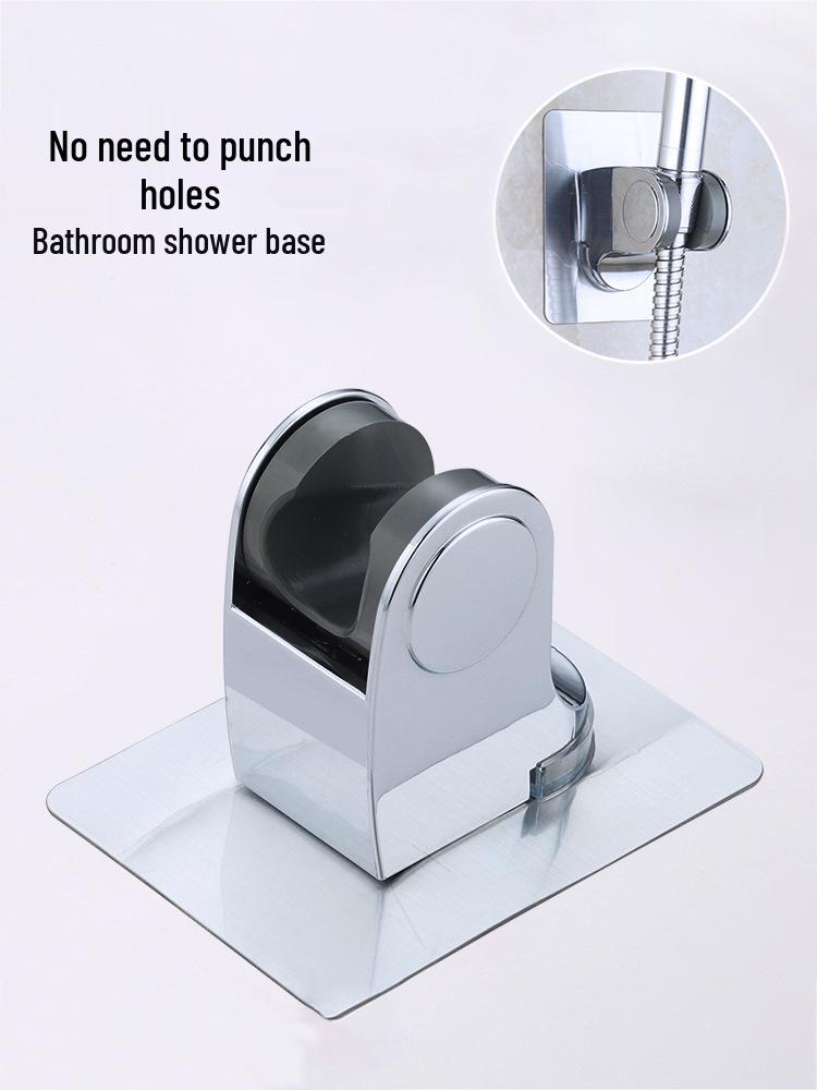 

No-Drill Shower Head Holder: Bathroom Rain Shower Bracket with Fixed Base