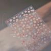 Golden Green Leaf Flower Nail Art Stickers Exqusitive 3D Five-petal Flower Nail Decorations DIY Adhesive Nail Decals Accessories