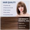 Parrucche Sintetiche Corte Castane Lisce per Donne Bianche con Frangia Nuturale Resistenti al Calore Cosplay Lolita 12 POLLICI Capelli Quotidiani