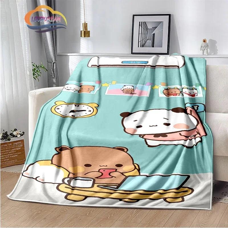 Cartoon Print Bear and Pa Blanket Cute Bubu  Dudu Series  Kids Warm Flannel Soft Comfortable Home Bed