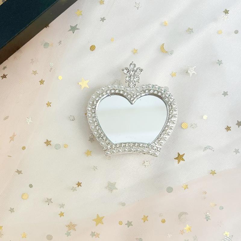 Pearl Mirror Bowknot Royal Crown Suport telefon drăguț Inel pentru Iphone Universal Android Suport telefon pliabil pentru doamnă, femei, fată
