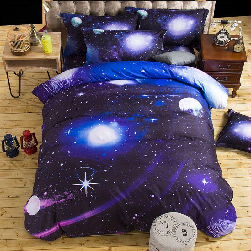 3d Galaxy Duvet Cover Pillow Case Quilt Cover Bedding Set Single King Size All