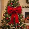 Handmade Bows Christmas Tree Topper Red Large Wreath Bows Hanging Xmas Ornament  Office Decor