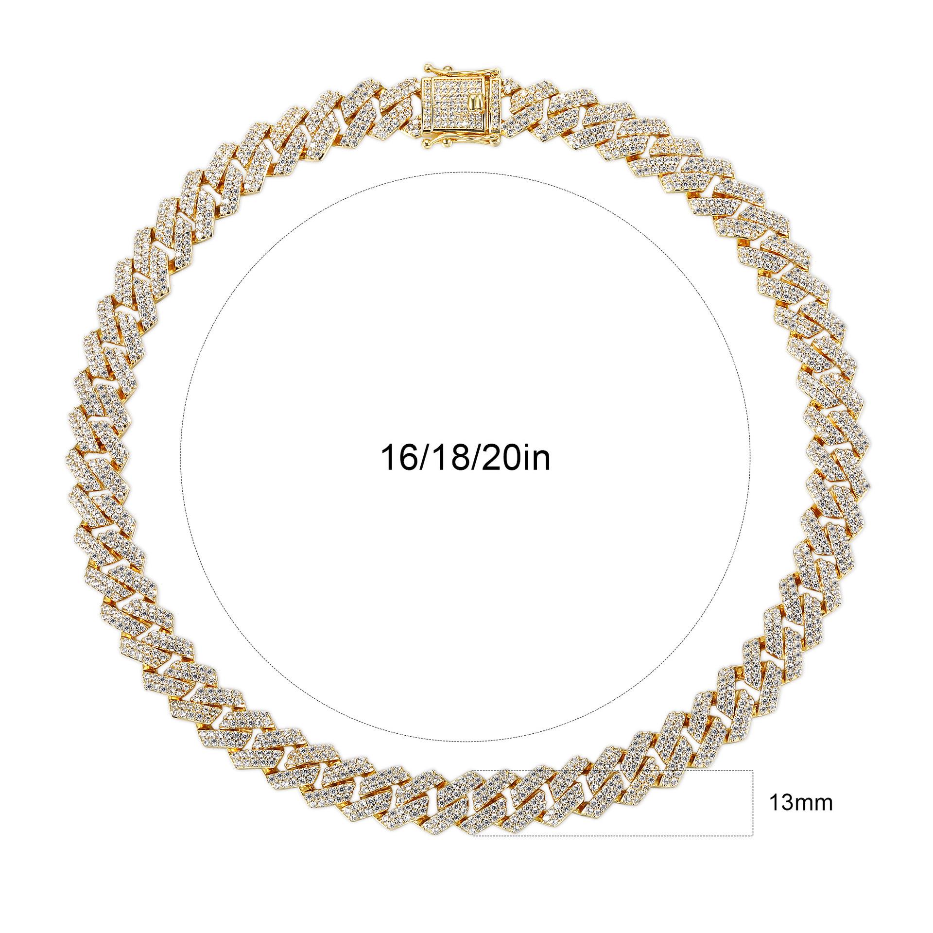 

Цепочка Festival Nightglow - 13 мм призматический фианит, родий, медь, 360° RGB-отражения