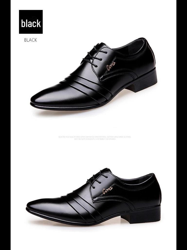 Pánské kožené společenské boty nadměrné velikosti na podzim 2024 s britskou špičkou