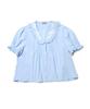 Baitalssain Embroidered Pintuck Puff Blouse (Lightblue)