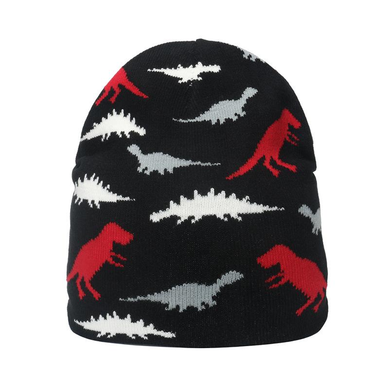Ebay autumn and winter new knitted hat dinosaur jacquard knitted wool hat Beanie