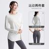 Haut de Yoga Manches Longues pour Femme Séchage Rapide Coupe Ample T-shirt d'Entraînement Course Pilates Gymnastique Fitness Longueur au-dessus des Hanches