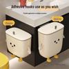 Wall-Mounted Kitchen Waste Bin with Lid - No-Drill, Over-Cabinet Trash Can 