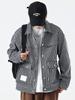 Tooling Jacket Jacket Men'S Trendy Brand Loose Large Size Japanese Twist Striped Ruffian Handsome Denim