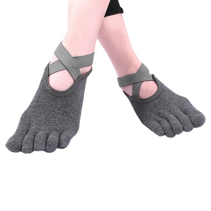 Five-Toe Anti-Slip Yoga Socks with Heel Protection Gel for Indoor Fitness and Dance