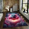 "Galaxy Football Carpet with Pink Clouds and Cosmic Design Scene" Suitable for Use As an Anti-slip for Living Room Bedroom Sofas