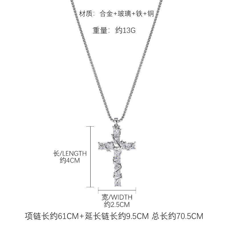 Thorns Cross Necklace Long Pendant Accessories Light Luxury Niche Premium Original Design Sweater Chain Wholesale