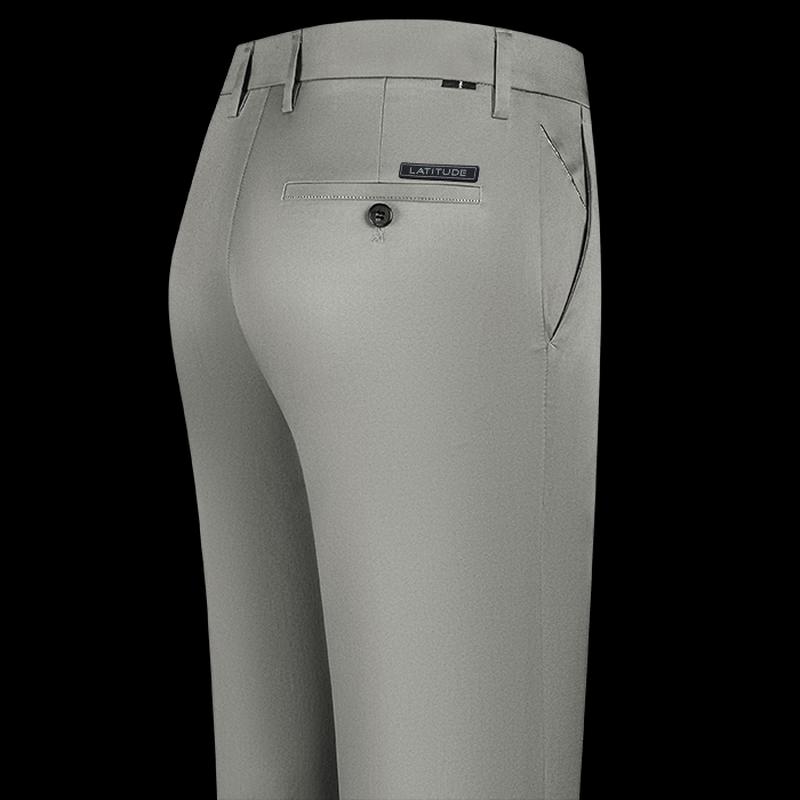 MONTAGUT Men's Mulberry Silk Blend Breathable Ice-Cool Straight-Leg Casual Pants